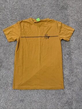 HUGO Mustard Short Sleeve Tee with Black Signature Line size medium